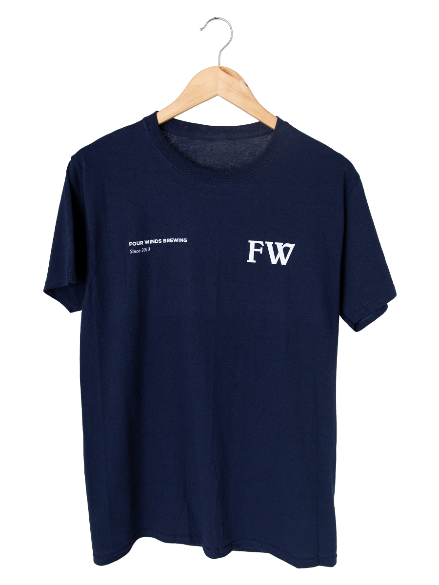 Navy Blue (FW Text Tee) Four Winds Brewing